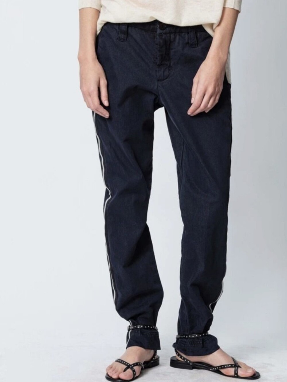 Zadig & Voltaire Pomelo Mili Side Stripe Cargo Pants Black Size FR 40 (M)